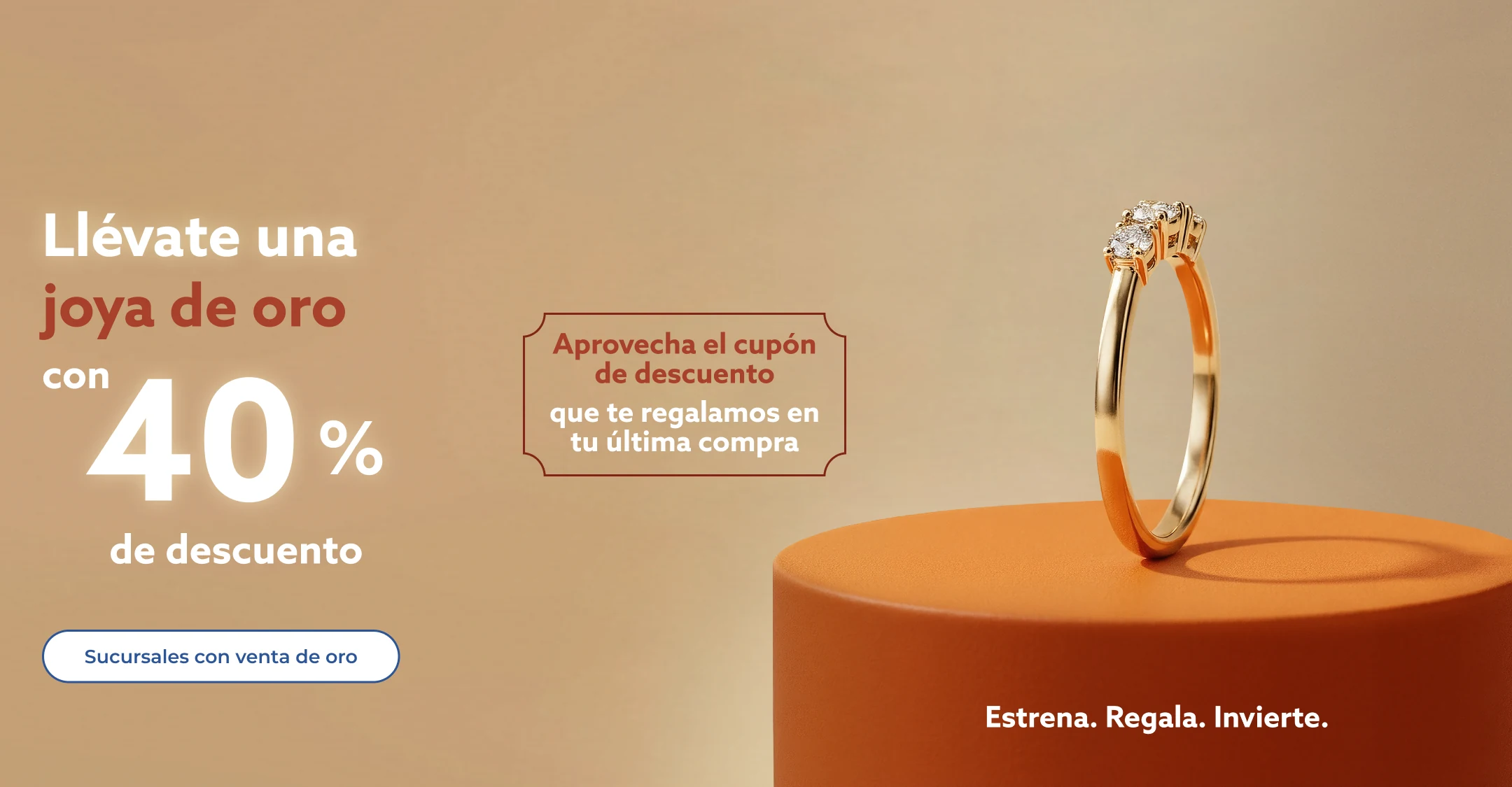 Llévate joyería de oro con 40% de descuento