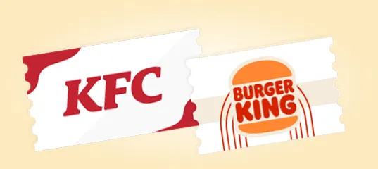 Cupones de descuento en Burger King y KFC